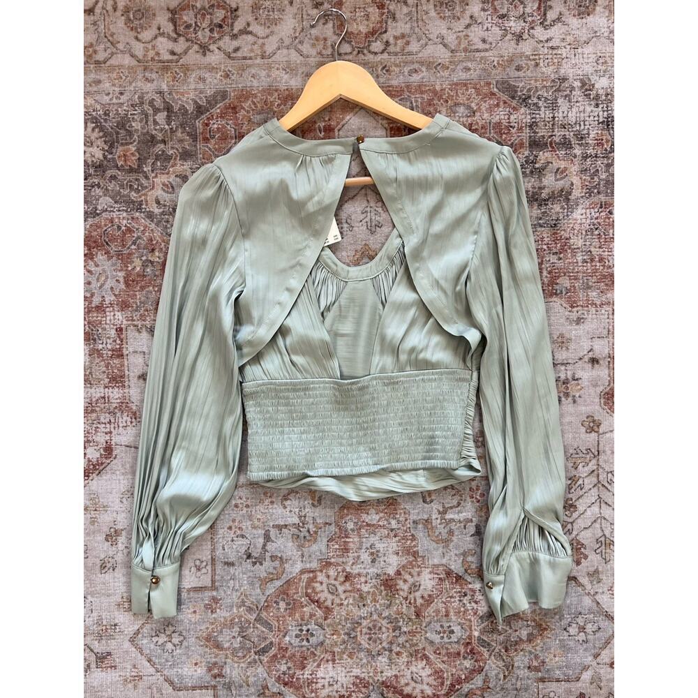 By Athropologie Blouson Sleeve Blouse Top Womens Size XXS NWT - Picture 9 of 10